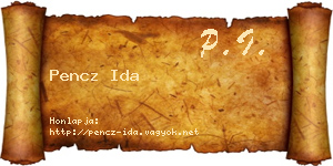 Pencz Ida névjegykártya